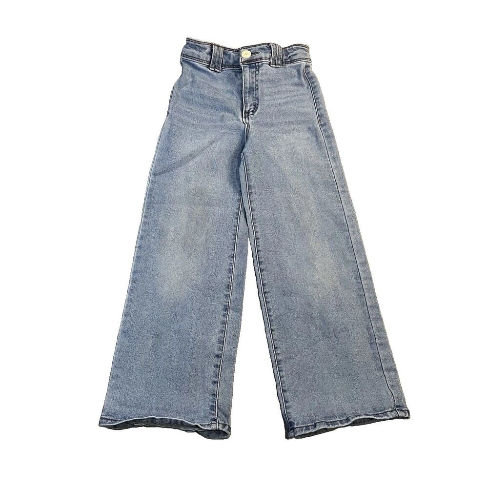 Jessica Simpson Mia Wide Leg Jeans Light Wash Adjustable Waist Girls Size 7